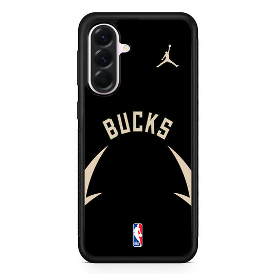 NBA Milwaukee Bucks Black Jordan Samsung Galaxy A56 Case | Samsung Galaxy A56 Protective Rubber Case