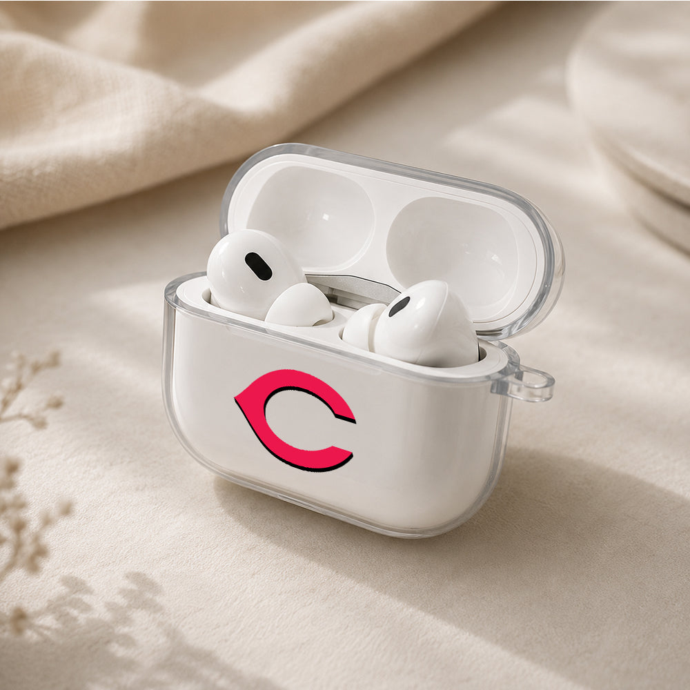 MLB Cincinnati Reds Symbol Protective Apple AirPods Pro 3 Clear Case | Shockproof Cover