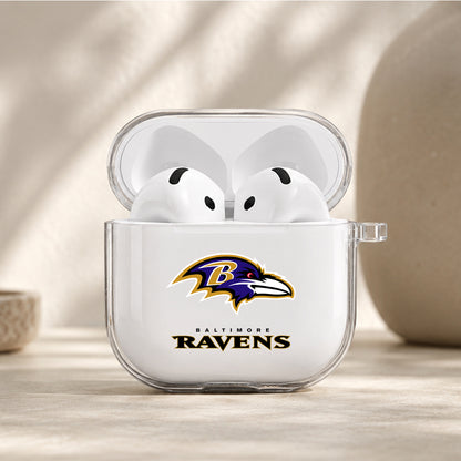 NFL Baltimore Ravens Logo Protective Apple Airpods 4 Clear Case - Durable Clear Protection