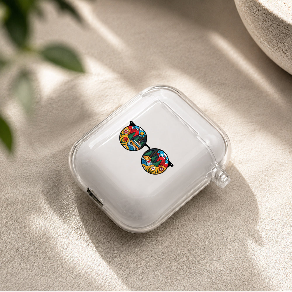 Glasses on Nature Vacation Protective Clear Case Cover For Apple Airpods | Soft Silicone AirPods 1 / 2 Case | Protective Cover