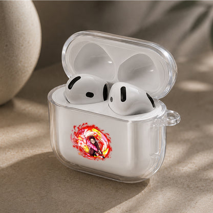 Demon Slayer Tanjiro Fire Dragon Protective Apple Airpods 4 Clear Case - Durable Clear Protection