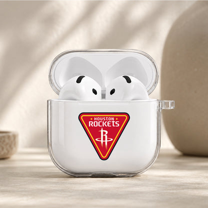 NBA Houston Rockets Logo Protective Apple Airpods 4 Clear Case - Durable Clear Protection