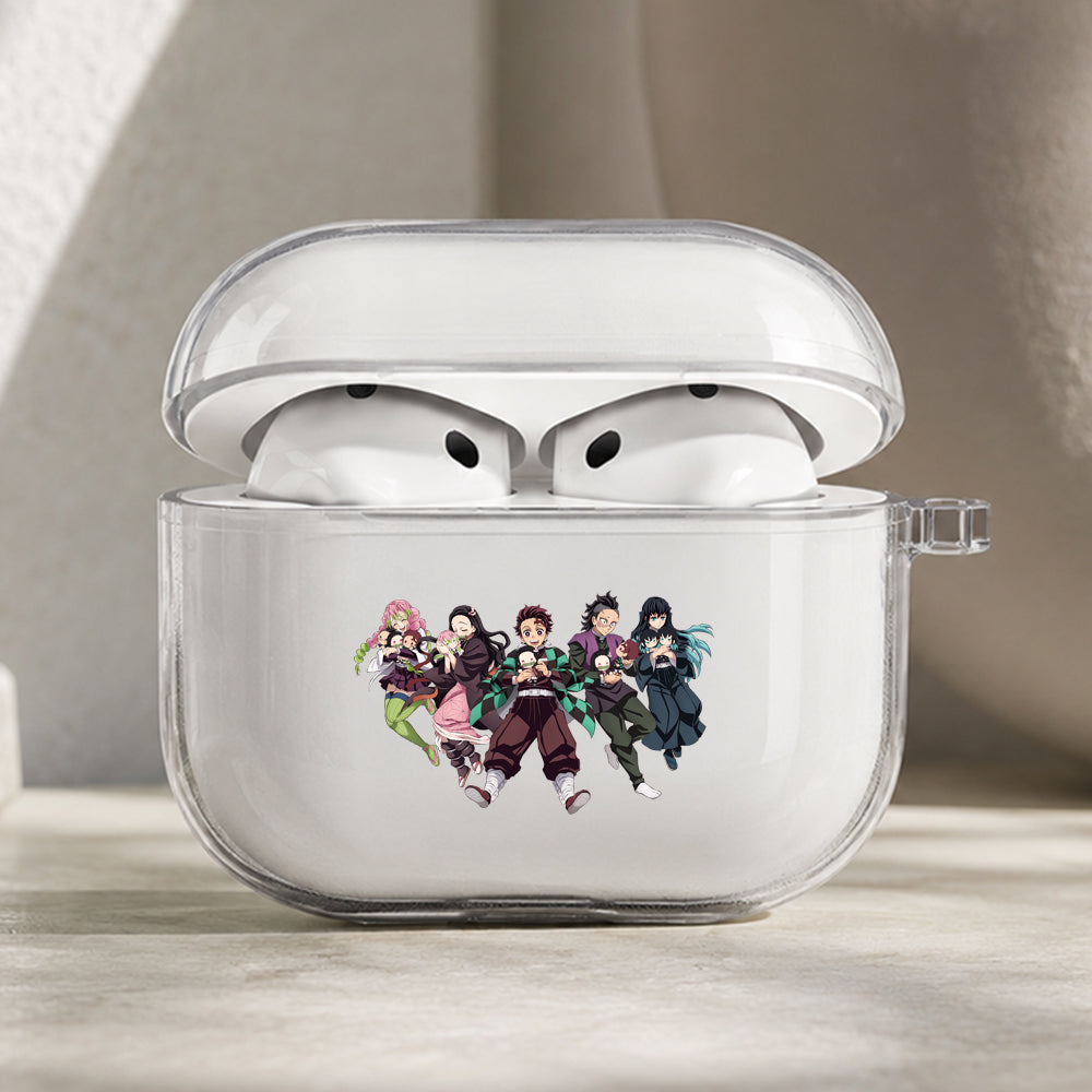 Demon Slayer Cuddly Dolls Protective Apple AirPods Pro 3 Clear Case | Shockproof Cover