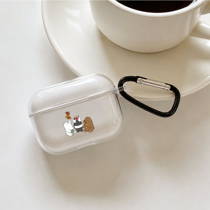 We Bare Bears Eat Doughnut Protective Apple AirPods Pro 3 Clear Case | Shockproof Cover