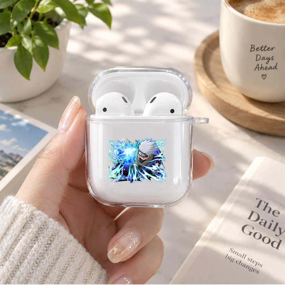 Chidori Kakashi Hatake Protective Clear Case Cover For Apple Airpods | Soft Silicone AirPods 1 / 2 Case | Protective Cover