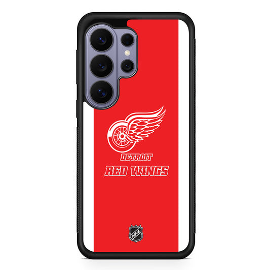 NHL Detroit Red Wings Red White Samsung Galaxy S26 Ultra Case | Protective Rubber Cover