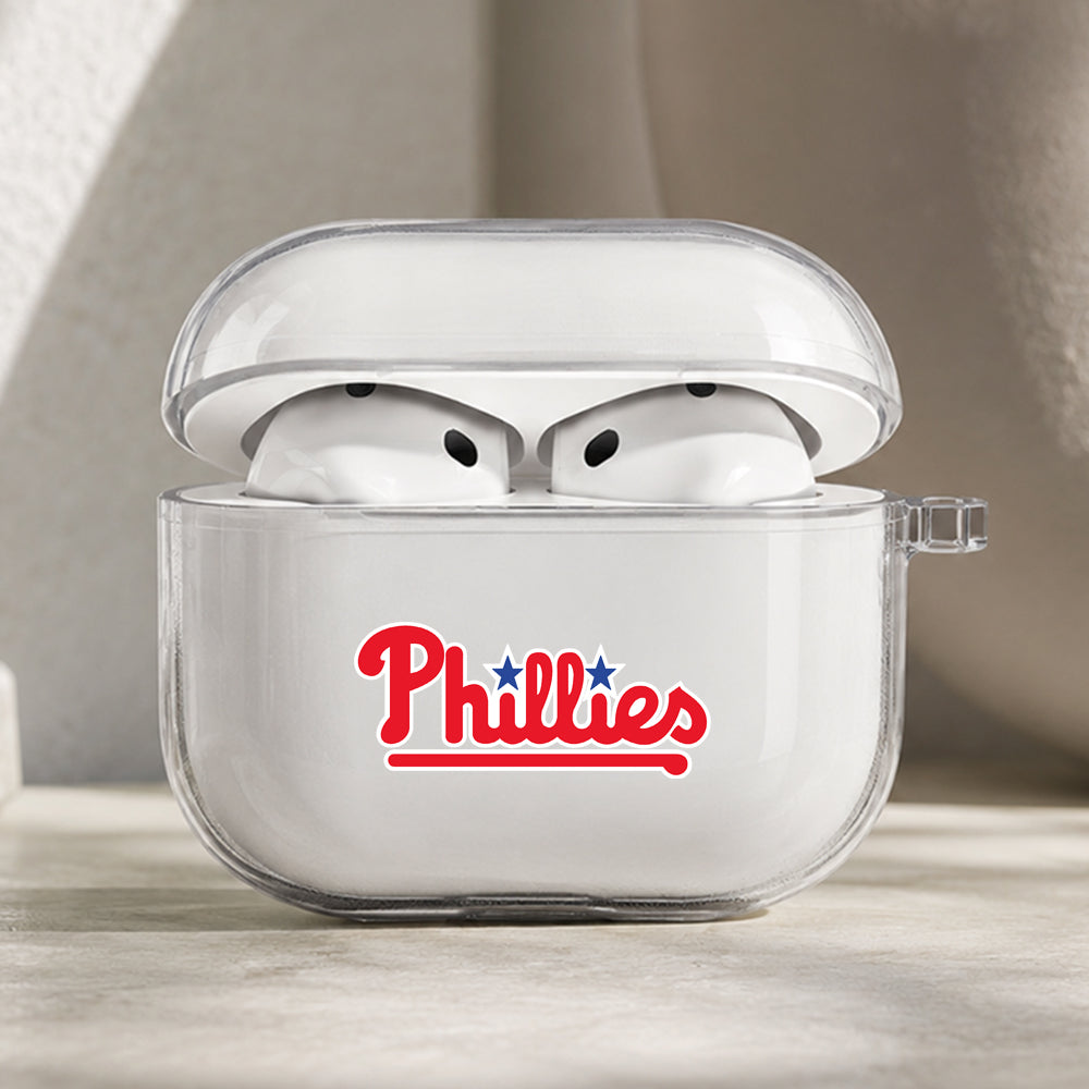 MLB Philadelphia Phillies Symbol Protective Apple AirPods Pro 3 Clear Case | Shockproof Cover