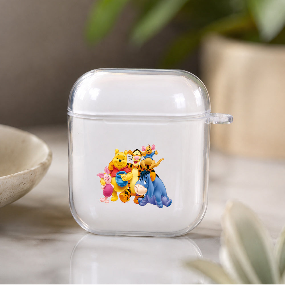 Winnie the Pooh Family Protective Clear Case Cover For Apple Airpods | Soft Silicone AirPods 1 / 2 Case | Protective Cover