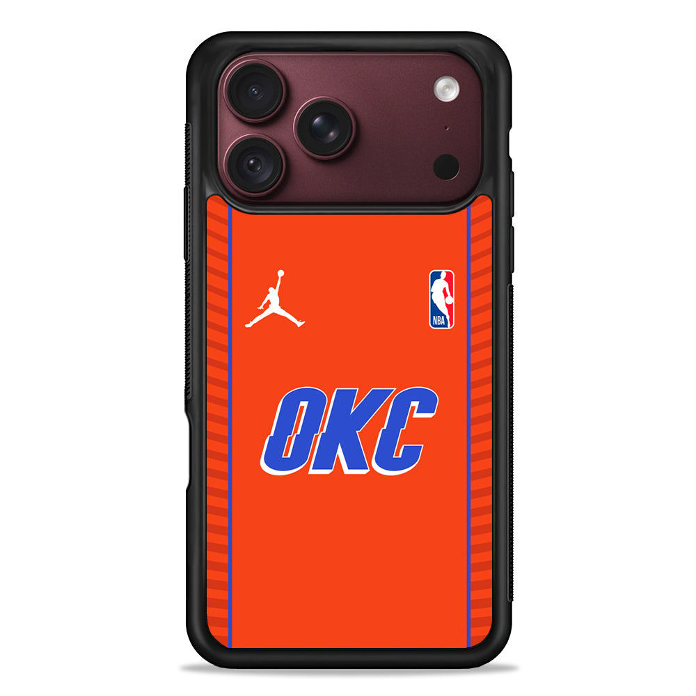 NBA Oklahoma City Thunder Orange Jordan iPhone 18 Pro Max Case – Slim Silicone Protective Cover