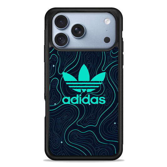 Adidas Glowing Blue Contour iPhone 18 Pro Case - iPhone 18 Pro Silicone Case