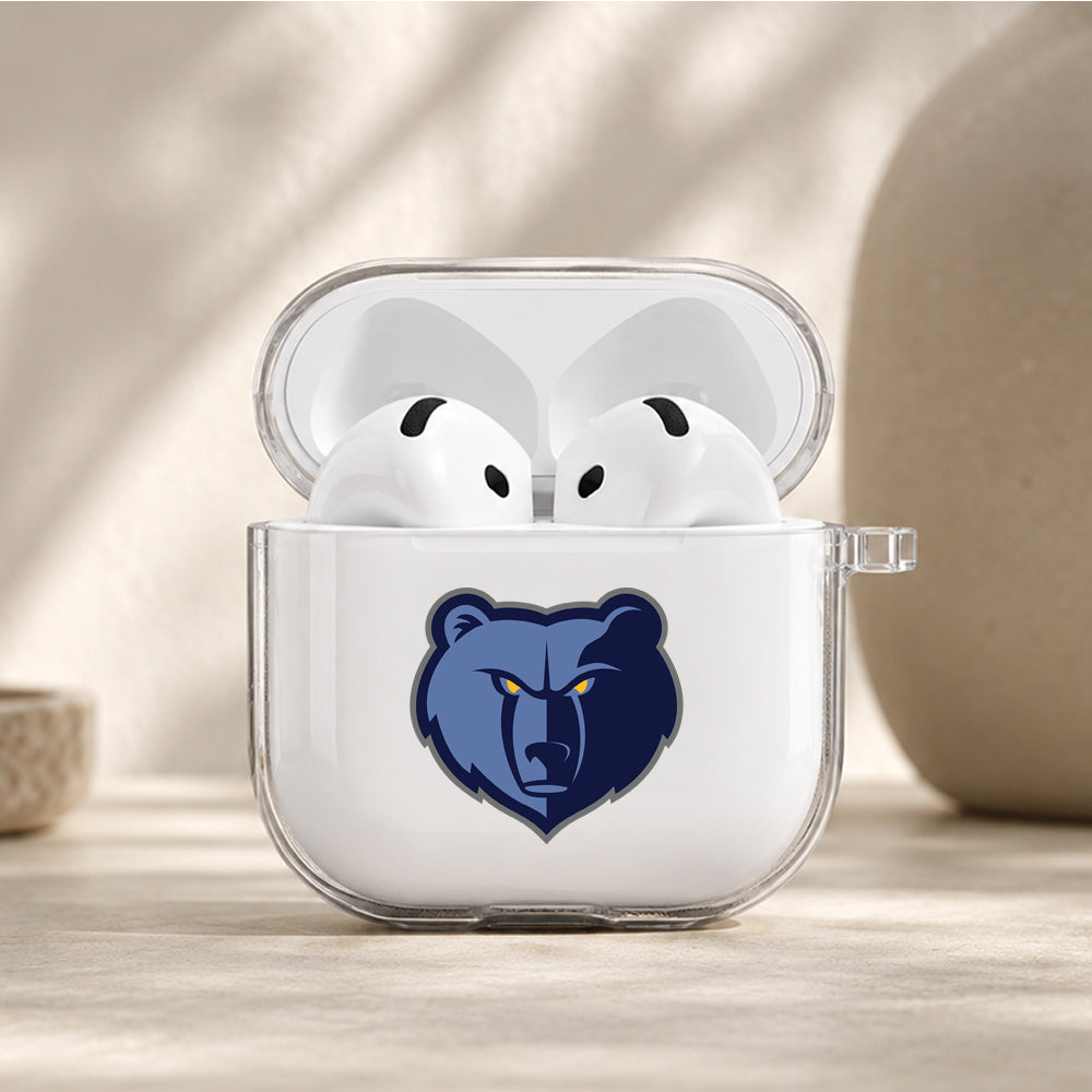NBA Memphis Grizzlies Logo Protective Apple Airpods 4 Clear Case - Durable Clear Protection