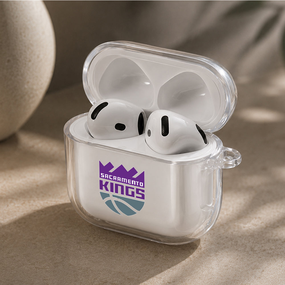 NBA Sacramento Kings Logo Protective Apple Airpods 4 Clear Case - Durable Clear Protection
