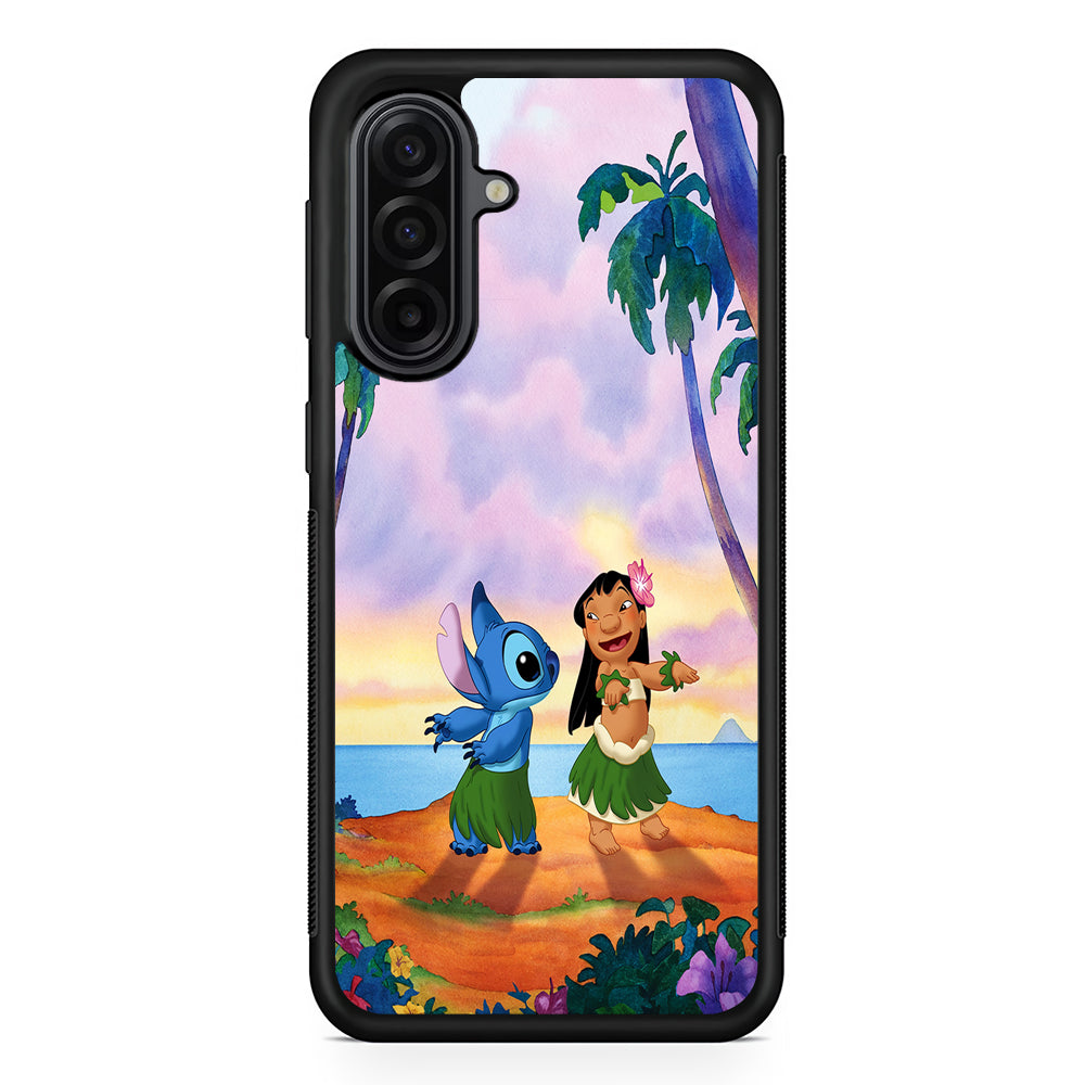 Lilo and Stitch Dancing Samsung Galaxy A17 Case | Durable Rubber Samsung Galaxy A17 Phone Case