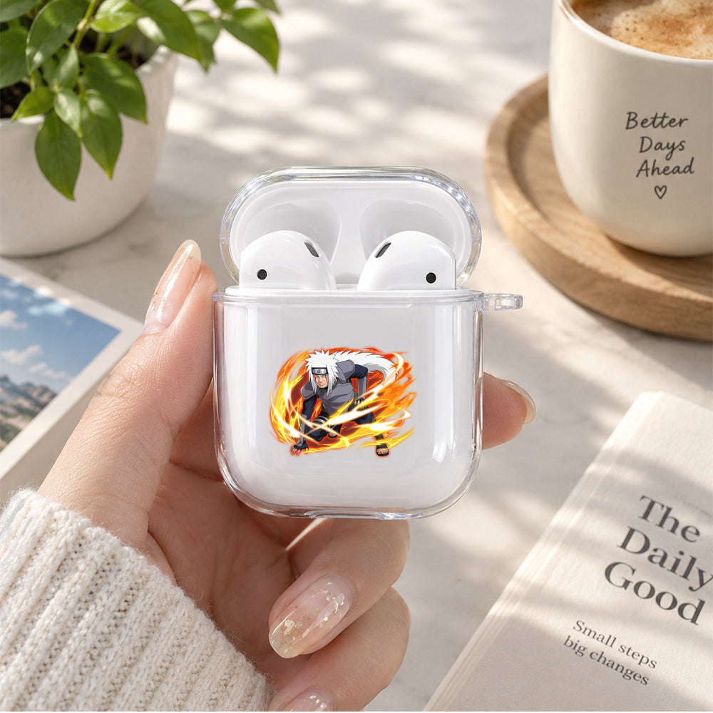 Young Jiraiya Protective Clear Case Cover For Apple Airpods | Soft Silicone AirPods 1 / 2 Case | Protective Cover