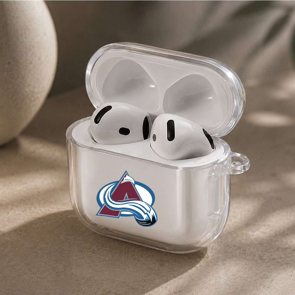 NHL Colorado Avalanche Logo Protective Apple Airpods 4 Clear Case - Durable Clear Protection