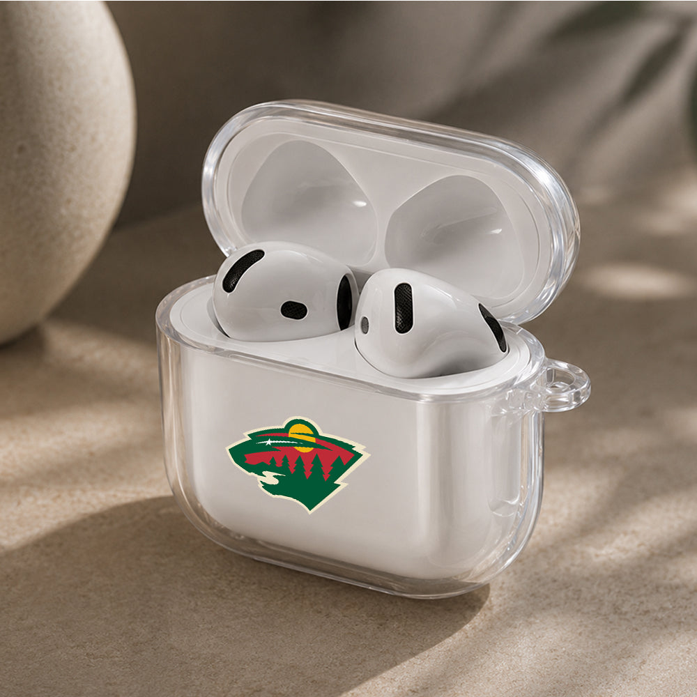NHL Minnesota Wild Logo Protective Apple Airpods 4 Clear Case - Durable Clear Protection