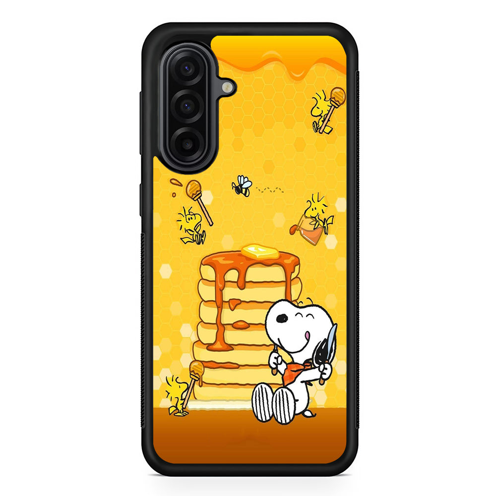 Snoopy Eats Honey Samsung Galaxy A17 Case | Durable Rubber Samsung Galaxy A17 Phone Case