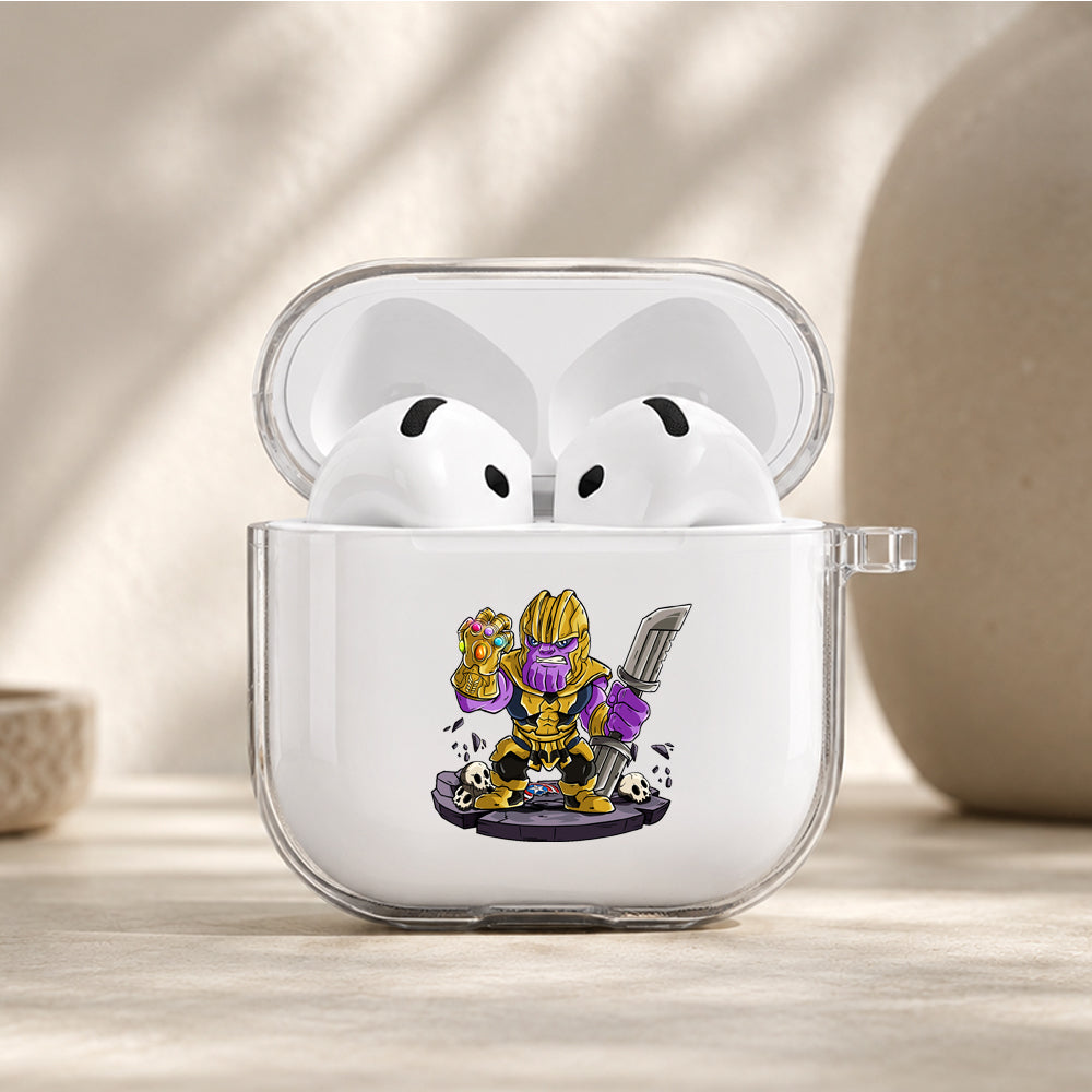 Thanos Chibi Version Protective Apple Airpods 4 Clear Case - Durable Clear Protection