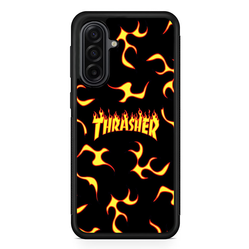 Thrasher Frame of Flame Samsung Galaxy A17 Case | Durable Rubber Samsung Galaxy A17 Phone Case