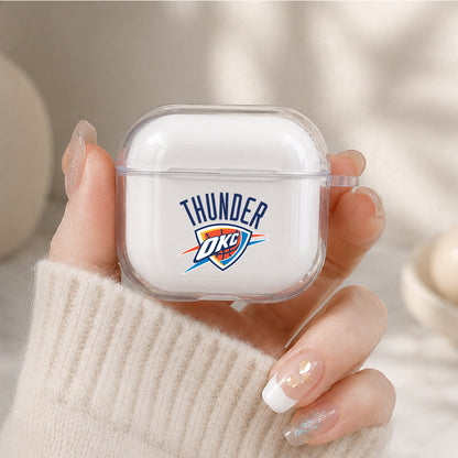 NBA Oklahoma City Thunder Logo Protective Apple Airpods 4 Clear Case - Durable Clear Protection