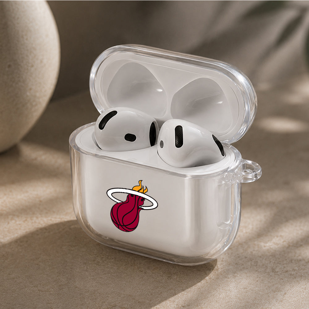 NBA Miami Heat Logo Protective Apple Airpods 4 Clear Case - Durable Clear Protection