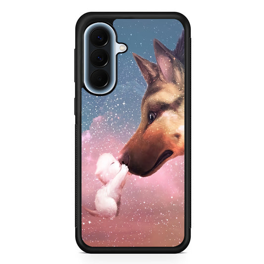 Cute Cat Kiss Dog Samsung Galaxy A57 Case | Slim Samsung Galaxy A57 Protective Case