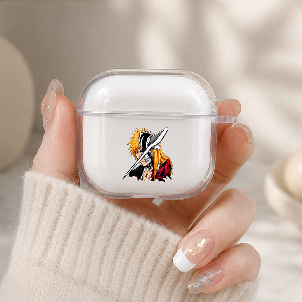 Ichigo Kurosaki Hollow Mask Protective Apple Airpods 4 Clear Case - Durable Clear Protection