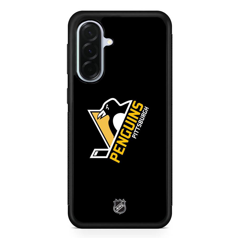 NHL Pittsburgh Penguins Black Samsung Galaxy A36 Case | Durable Samsung Galaxy A36 Protective Case