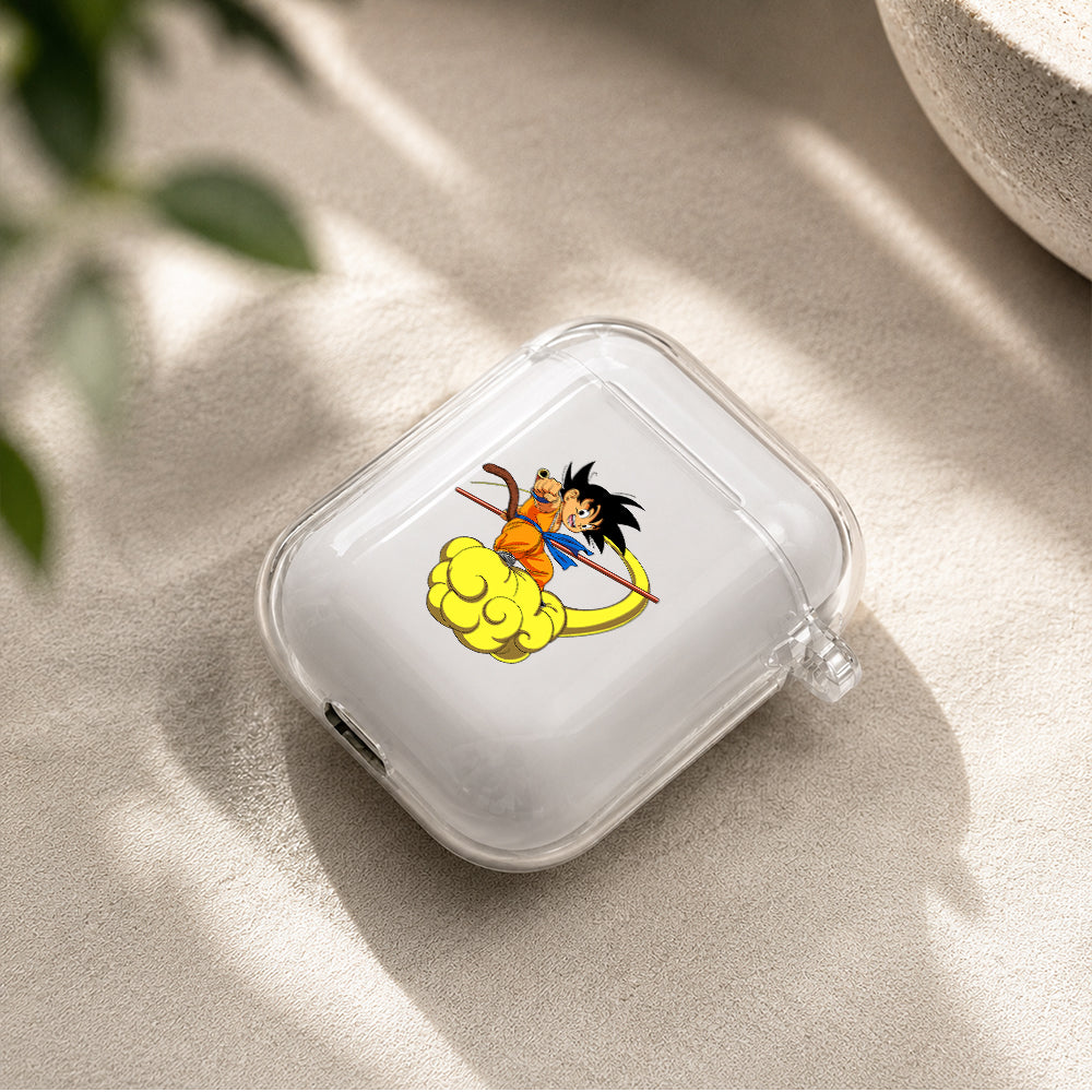 Dragon Ball Goku on Nimbus Cloud Protective Clear Case Cover For Apple Airpods | Soft Silicone AirPods 1 / 2 Case | Protective Cover