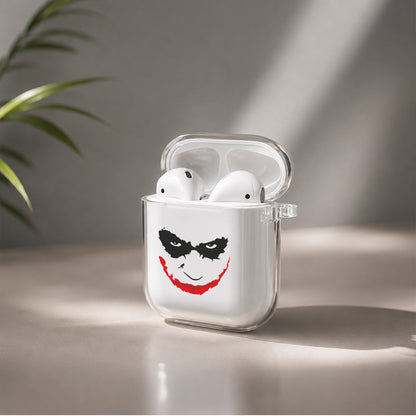 Joker Face Art Protective Clear Case Cover For Apple Airpods | Soft Silicone AirPods 1 / 2 Case | Protective Cover