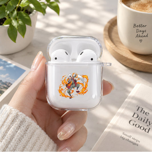 Jiraiya The Pervy Sage Protective Clear Case Cover For Apple Airpods | Soft Silicone AirPods 1 / 2 Case | Protective Cover