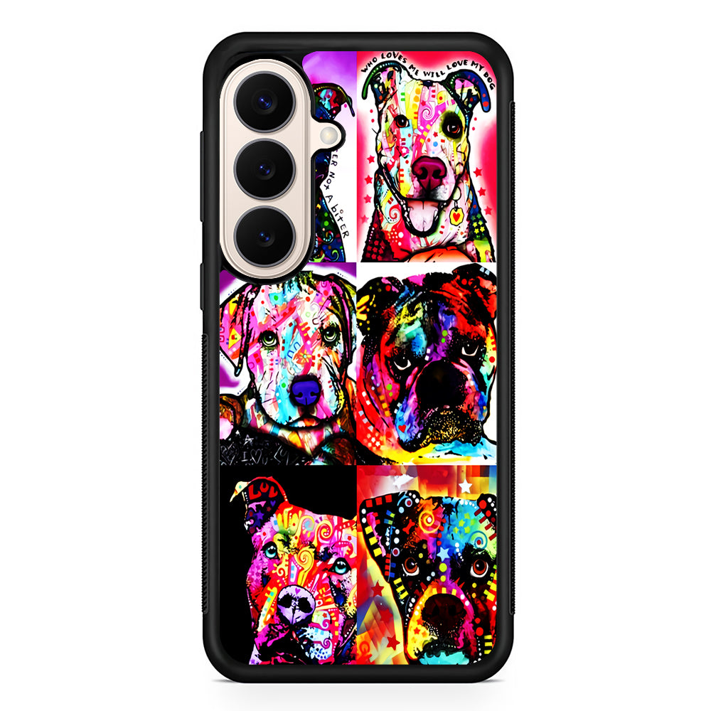 Dog Colorful Art Collage Samsung Galaxy S26 Case | Durable Protective Rubber Cover