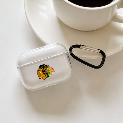 NHL Chicago Blackhawks Symbol Protective Apple AirPods Pro 3 Clear Case | Shockproof Cover