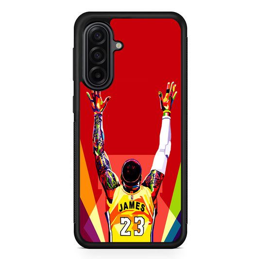 Lebron James Colorful Pop Art Samsung Galaxy A17 Case | Durable Rubber Samsung Galaxy A17 Phone Case
