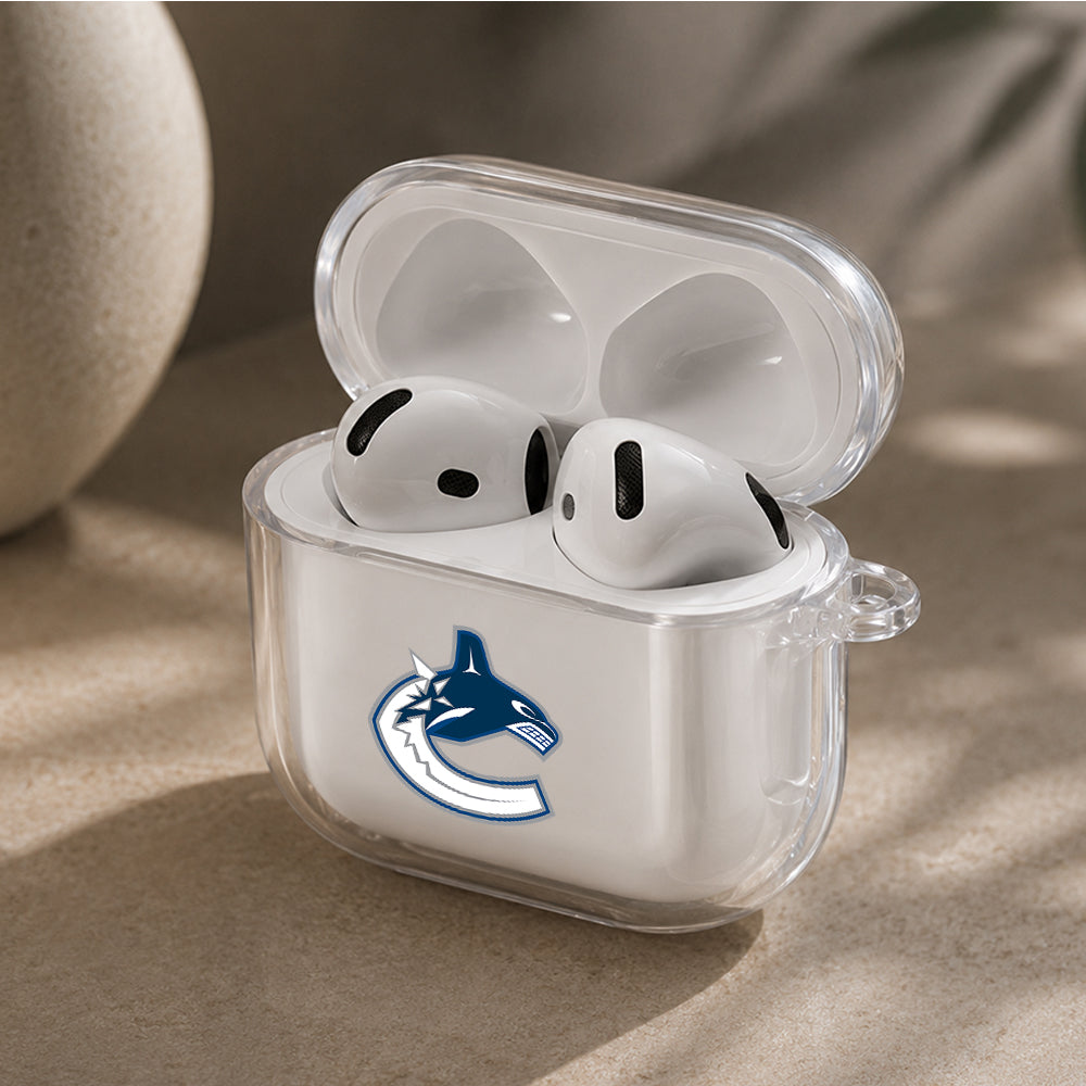 NHL Vancouver Canucks Logo Protective Apple Airpods 4 Clear Case - Durable Clear Protection