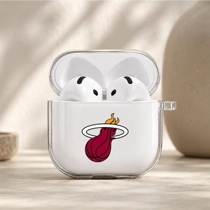 NBA Miami Heat Logo Protective Apple Airpods 4 Clear Case - Durable Clear Protection