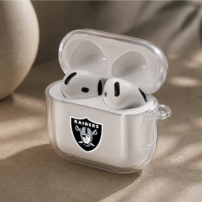 NFL Las Vegas Raiders Logo Protective Apple Airpods 4 Clear Case - Durable Clear Protection