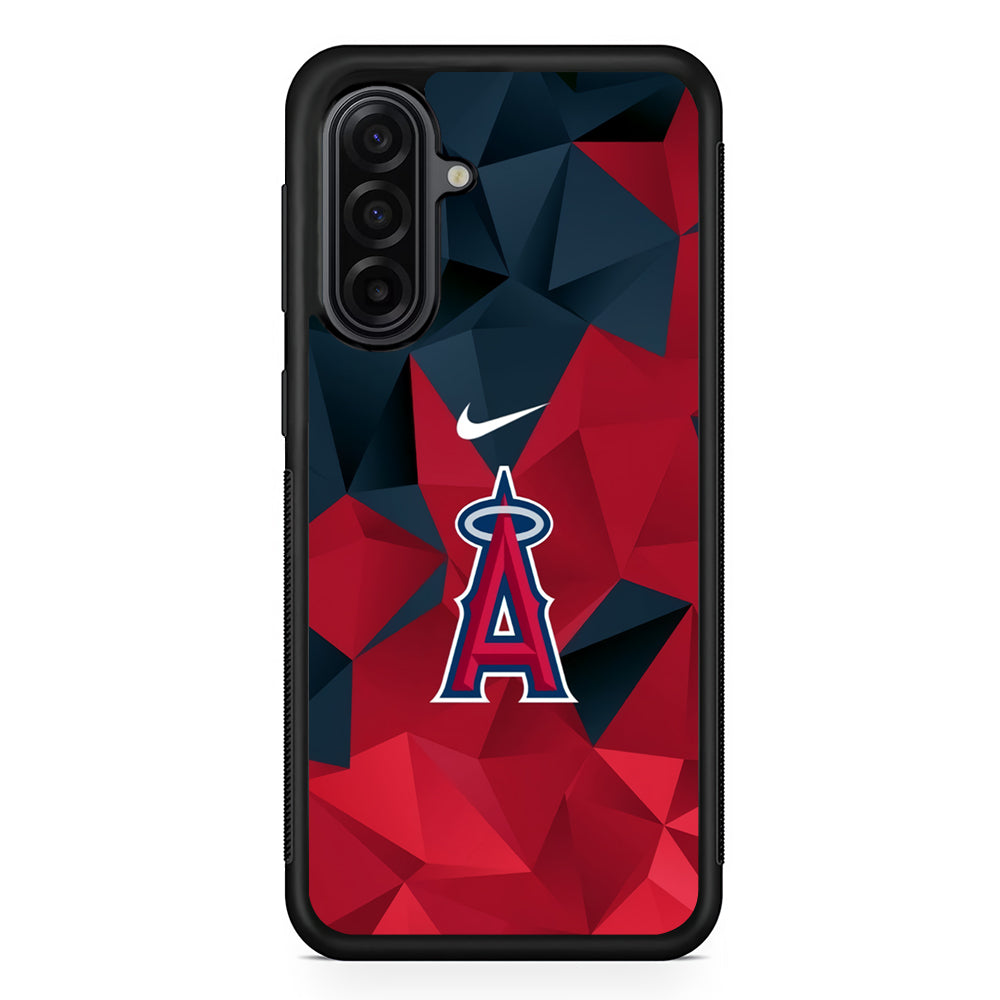 MLB Los Angeles Angels Polygonal Nike Samsung Galaxy A17 Case | Durable Rubber Samsung Galaxy A17 Phone Case
