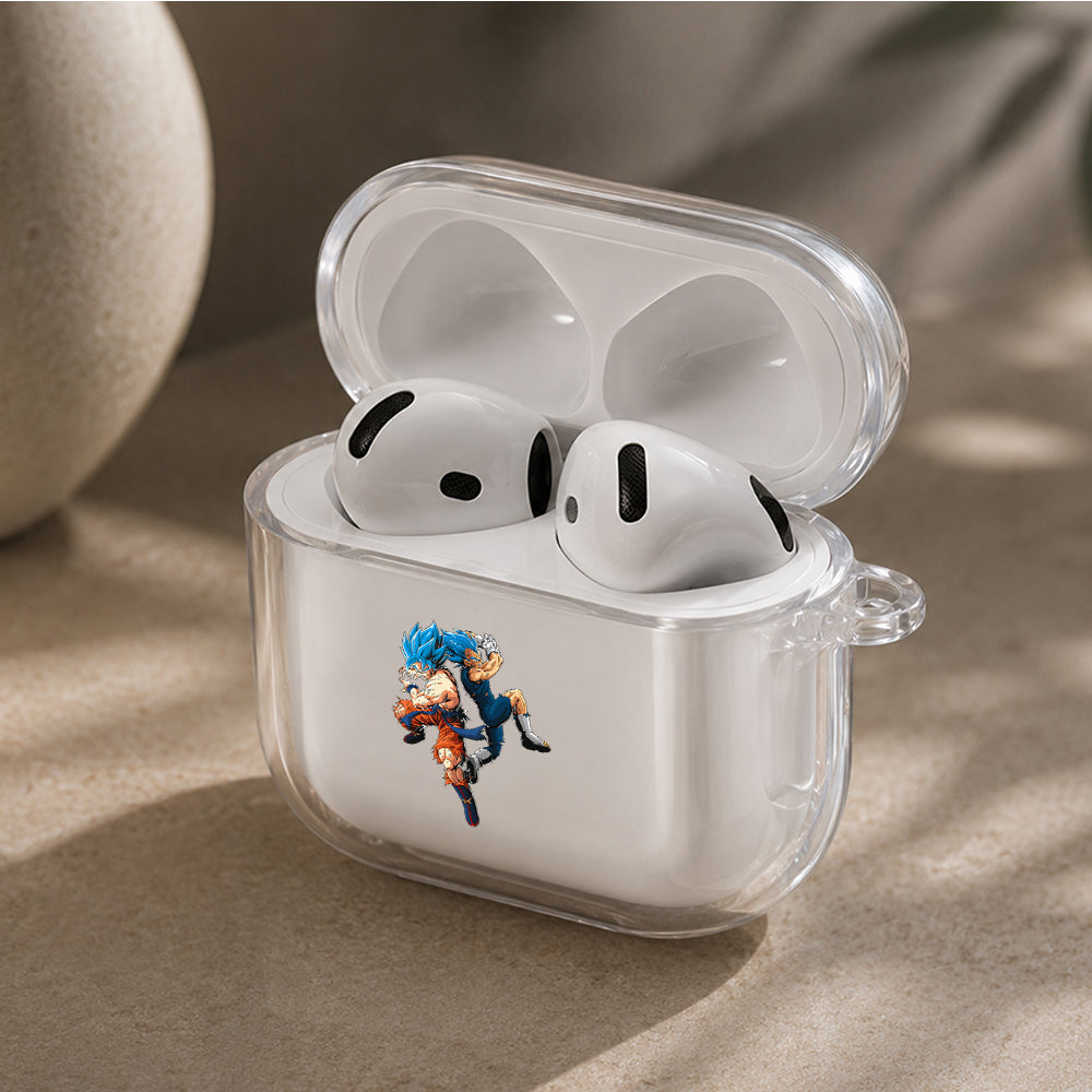 Goku and Vegeta Blue Protective Apple Airpods 4 Clear Case - Durable Clear Protection