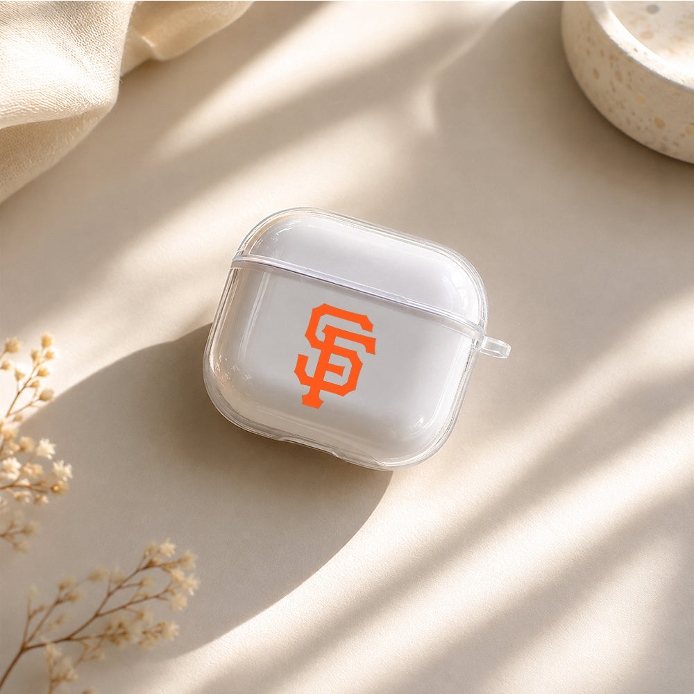 MLB San Francisco Giants Logo Protective Apple Airpods 4 Clear Case - Durable Clear Protection
