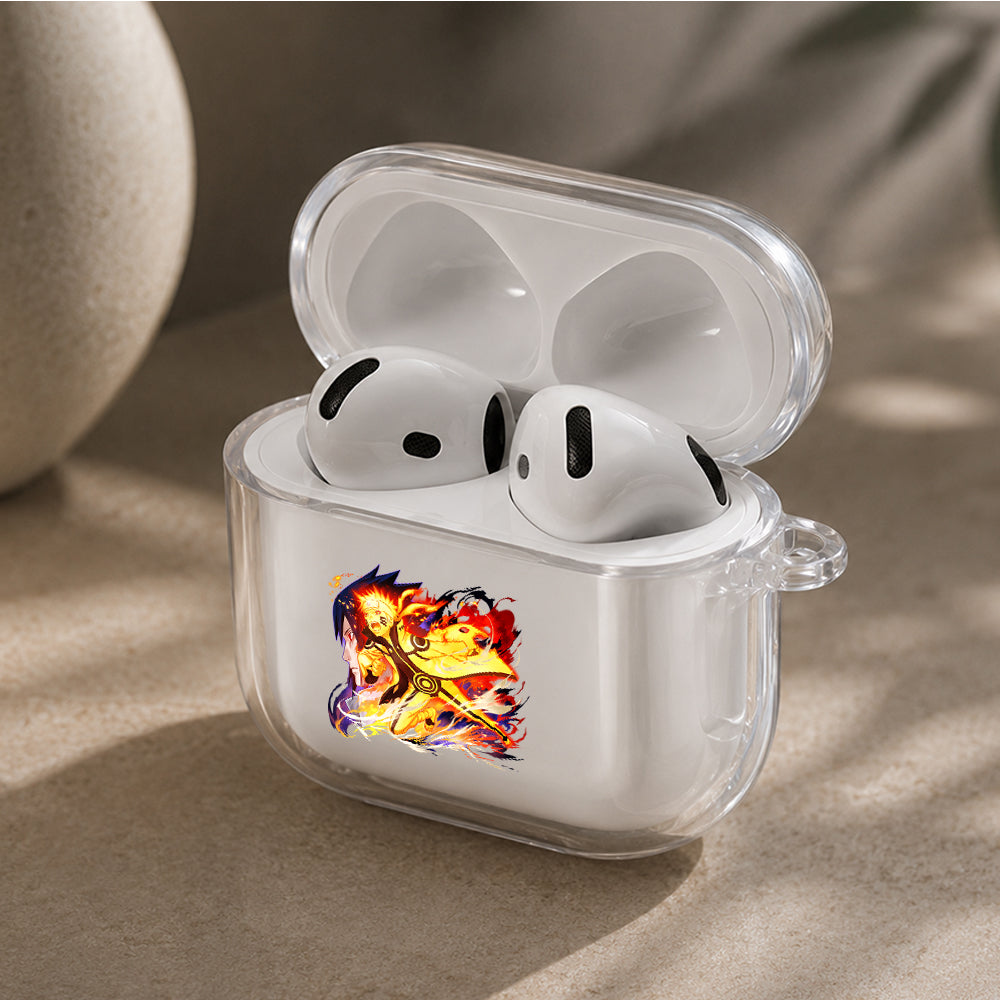 Naruto and Sasuke Fated Rivals Protective Apple Airpods 4 Clear Case - Durable Clear Protection