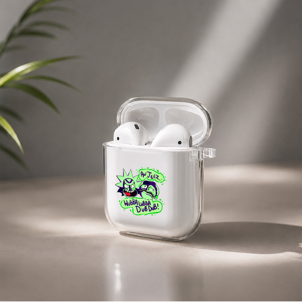 Crazy Rick and Morty Protective Clear Case Cover For Apple Airpods | Soft Silicone AirPods 1 / 2 Case | Protective Cover