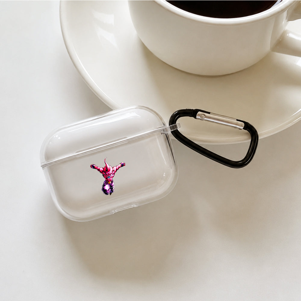 Dragon Ball Z Kid Buu Pink Fury Protective Apple AirPods Pro 3 Clear Case | Shockproof Cover