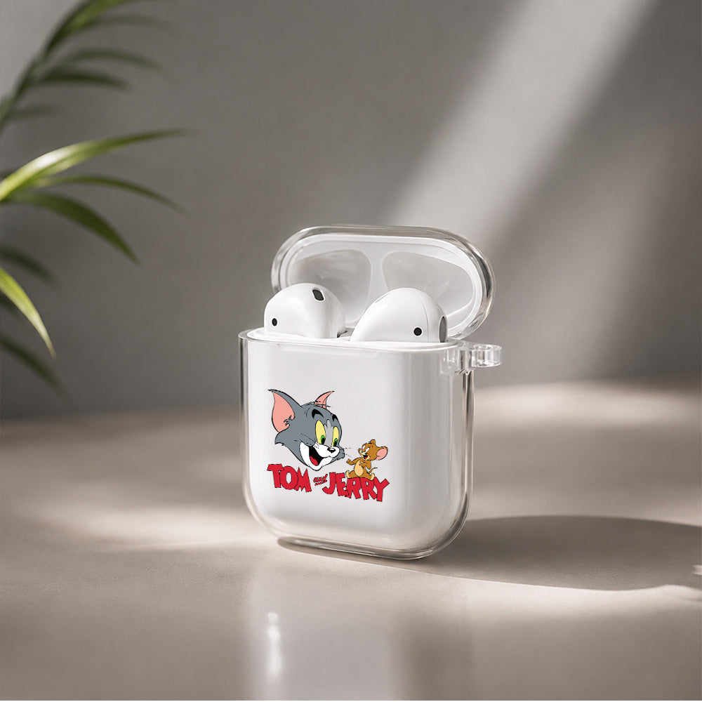 Tom Jerry Cartoon Protective Clear Case Cover For Apple Airpods | Soft Silicone AirPods 1 / 2 Case | Protective Cover