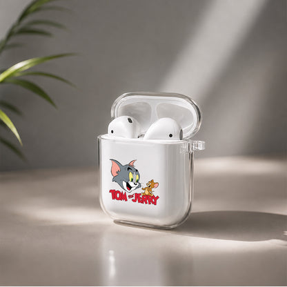 Tom Jerry Cartoon Protective Clear Case Cover For Apple Airpods | Soft Silicone AirPods 1 / 2 Case | Protective Cover
