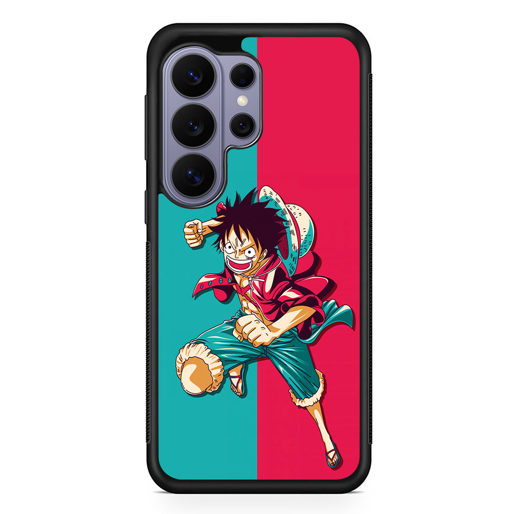 One Piece Luffy Red Blue Samsung Galaxy S26 Ultra Case | Protective Rubber Cover