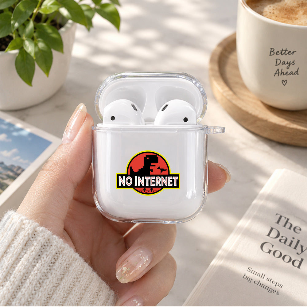 No Internet Protective Clear Case Cover For Apple Airpods | Soft Silicone AirPods 1 / 2 Case | Protective Cover