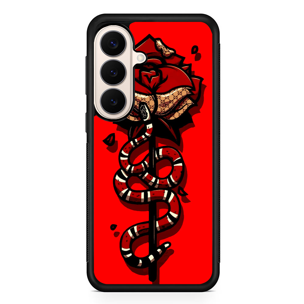 Red Rose Red Snake Samsung Galaxy S26 Case | Durable Protective Rubber Cover