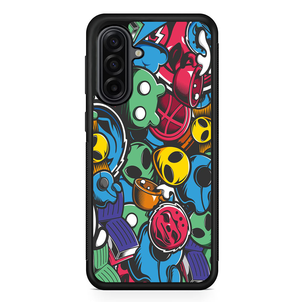Doodle 001 Samsung Galaxy A17 Case | Durable Rubber Samsung Galaxy A17 Phone Case