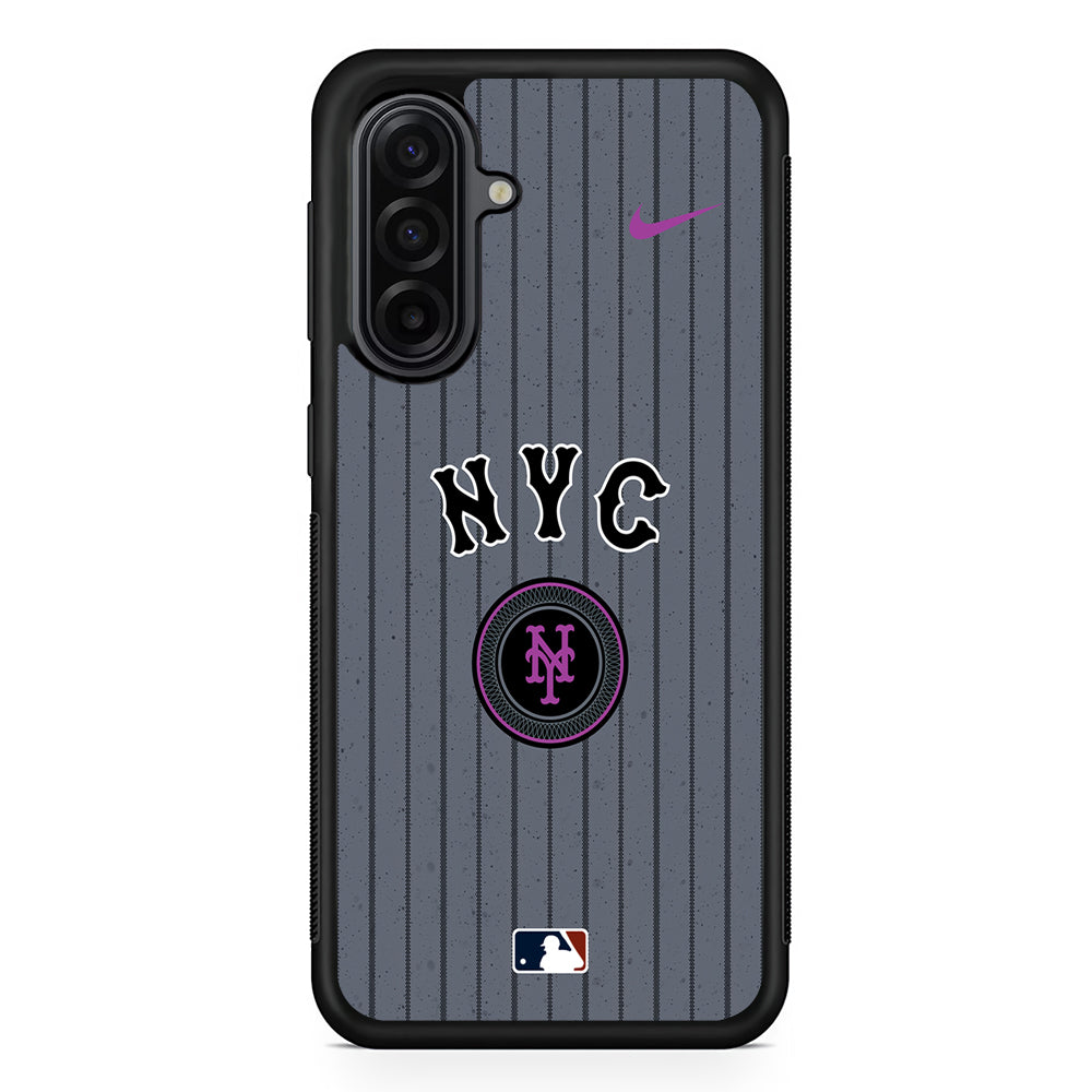 MLB New York Mets Gray Nike Samsung Galaxy A17 Case | Durable Rubber Samsung Galaxy A17 Phone Case